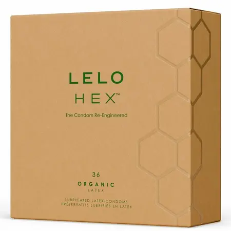LELO HEX Organic 36-Pack Eco-Friendly Latex Protection with L-Arginine