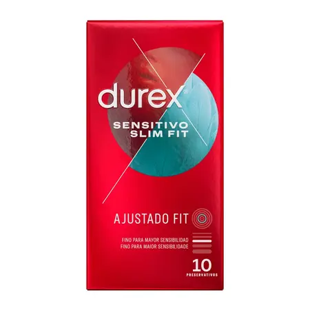 Durex Sensitivo Slim Fit 10 pcs - Anatomical Thin Latex Barrier, 52.5mm