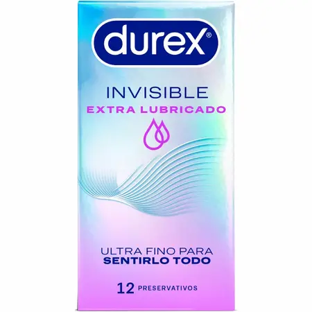 Durex Invisible Extra Lubricated 12 pcs - Ultra-Thin, Enhanced Comfort