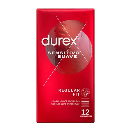 Durex Soft & Sensitive 12-Pack Anatomical Thin Latex Condoms 56mm
