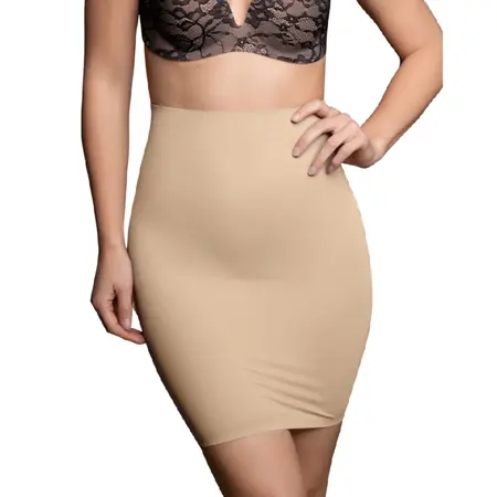 Bye Bra Light Control Skirt Invisible Beige XL - Seamless High Waist Design