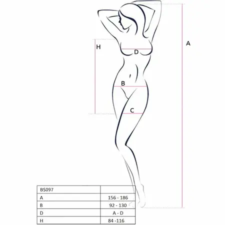 PASSION BS097 White Bodystocking One Size - Elegant Mesh Design