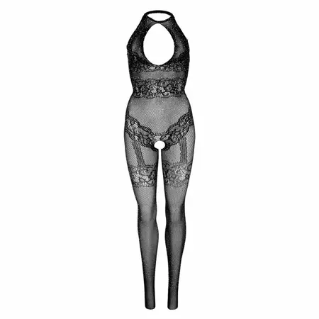 Leg Avenue Seamless Fishnet Bodystocking Black One Size Rhinestone Lace
