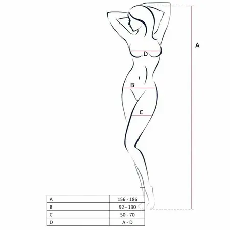 Passion BS055 Bodystocking Black - Elegant Fishnet Design, One Size