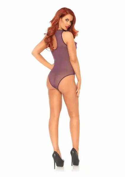 Dreamgirl Teddy with Keyhole Back & Snap Crotch, Floral Lace, Black, S/M