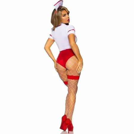 Leg Avenue Nurse Uniform Red/White S - Strapless Bodysuit Costume Set