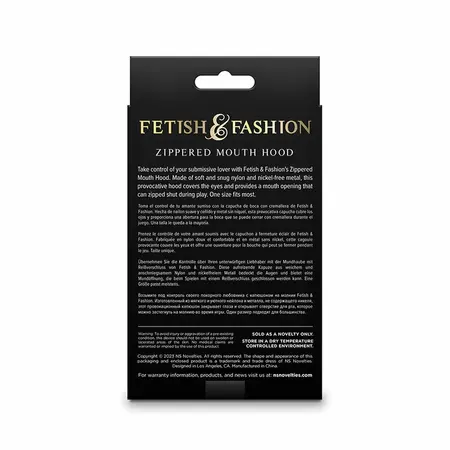 Fetish & Fashion найлонова качулка с цип на устата, черна