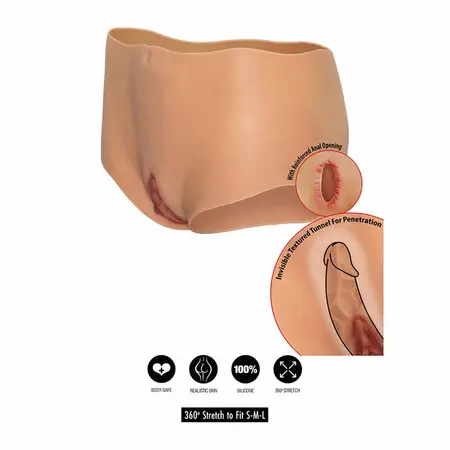 Hidden Desire Alter Ego Silicone Open Brief Medium Waist Flesh S-L