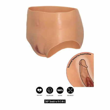 HIDDEN DESIRE ALTER EGO High Waist Silicone Open Brief S-M-L Flesh