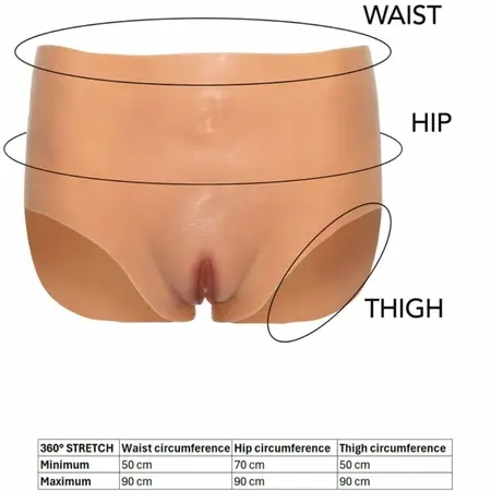 HIDDEN DESIRE ALTER EGO High Waist Silicone Open Brief S-M-L Flesh