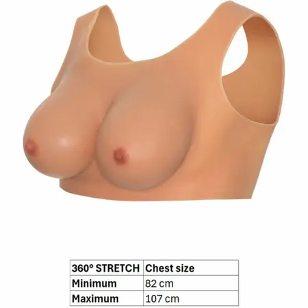 HIDDEN DESIRE ALTER EGO Silicone Wearable Breast Top D-Cup, Flesh Tone