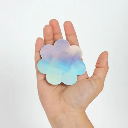 Secret Play WOW BOOBS! Holographic Flower Nipple Covers Set, Silver & Pink, 7.5cm