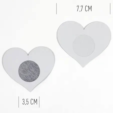Secret Play WOW BOOBS! Heart-Shaped Holographic Body Covers Set 7.7x6.7cm