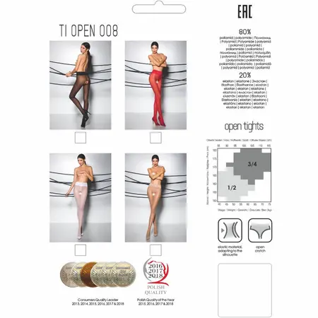 PASSION TIOPEN 008 Black 3/4 Tights 30 DEN with Lace Detail