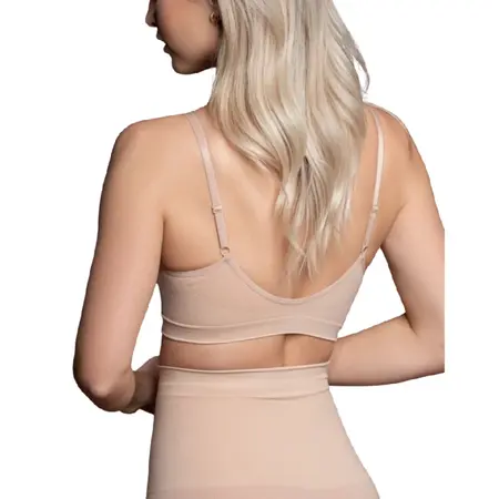 Bye Bra Seamless Medium Control Bra Beige Size L - Invisible Shaping Comfort