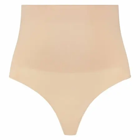 Bye Bra Seamless High Waist Thong Shapewear Beige XL Comfort Fit
