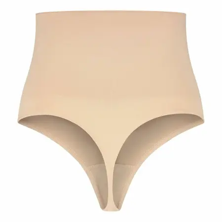 Bye Bra High Waist Seamless Thong Girdle Beige Size M - Medium Support