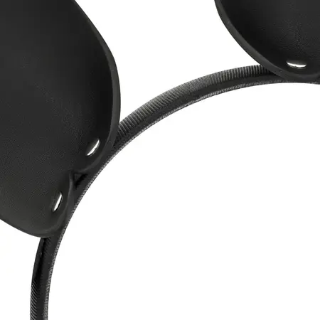 Coquette Chic Desire Vegan Leather Headband with Bunny Ears - Black