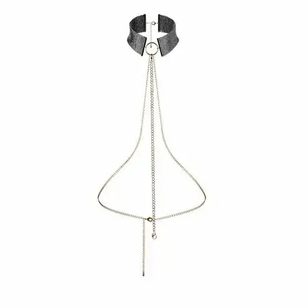 Bijoux Indiscrets Desir Metallique Black Adjustable Mesh Choker & Chain