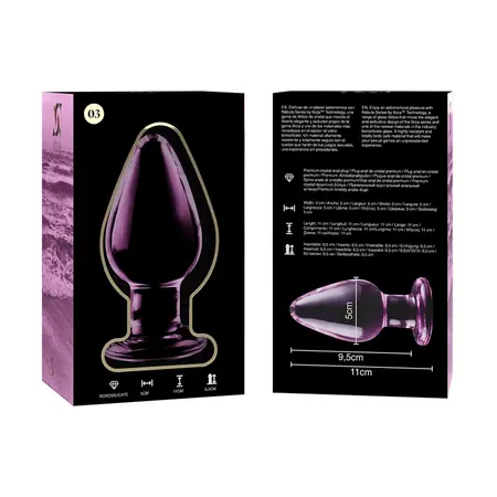 Ibiza Nebula Series Model 3 Intimate Glass Plug Pink 11cm O5cm Borosilicate
