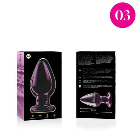 Ibiza Nebula Series Model 3 Intimate Glass Plug Pink 11cm O5cm Borosilicate