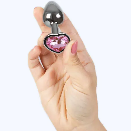 Secret Play Metal Plug Heart Base Fuchsia Small 7cm Aluminum