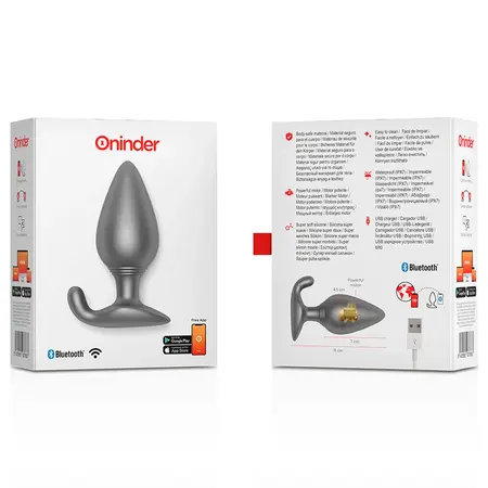 ONINDER Rio Vibrating Plug Black - App-Controlled, Waterproof, Rechargeable