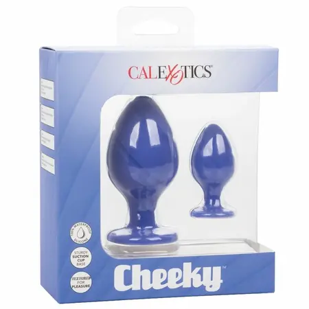 CalExotics Cheeky Silicone Plug Purple Waterproof Two Sizes