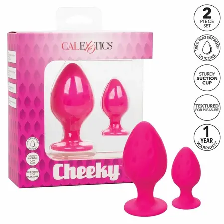 CalExotics Cheeky Silicone Plug Pink - Compact & Waterproof Design