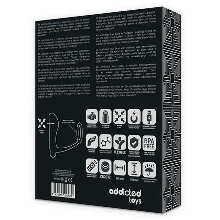 Addicted Toys Black Rechargeable Anal Plug & Ring Set with Remote Control
