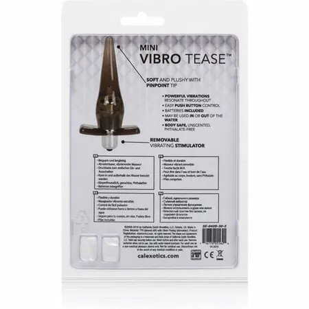 CalExotics Mini Vibro Tease Black - Compact Waterproof Vibrating Plug 10cm