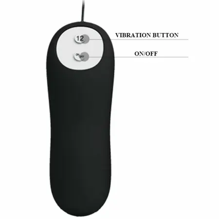Pretty Love Anchor Shape Silicone Plug 12 Vibration Modes Black 85mm