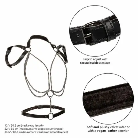 CalExotics Euphoria Multi-Chain Halter Harness Premium, Adjustable Vegan Leather