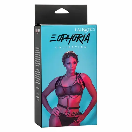 CalExotics Euphoria Multi-Chain Halter Harness Premium, Adjustable Vegan Leather