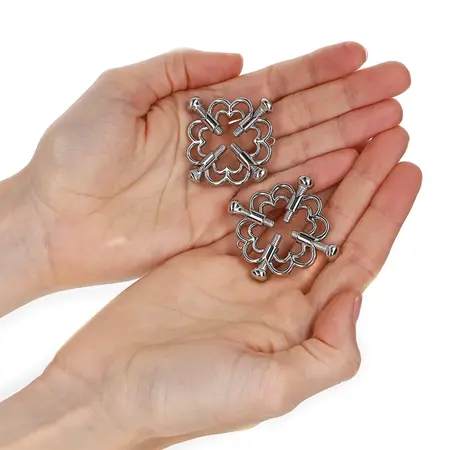 KINK Metal Flower Adjustable Nipple Accessories - Silver Finish