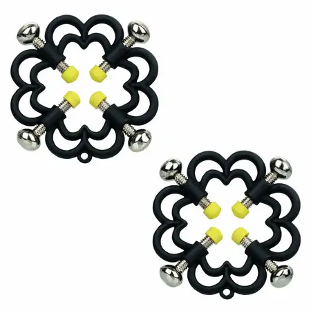 CalExotics Boundless Adjustable Nipple Grips - 4-Point Metal Clamps, 2 pcs