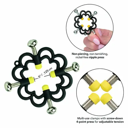 CalExotics Boundless Adjustable Nipple Grips - 4-Point Metal Clamps, 2 pcs