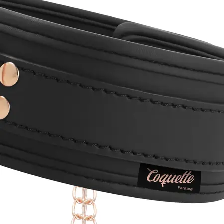 Coquette Chic Desire Vegan Leather Collar with Adjustable Chain Clips