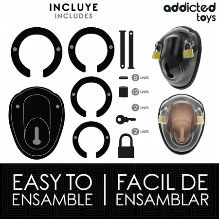 Addicted Toys Shell Cage Keyless Chastity System 11.5cm Clear Set