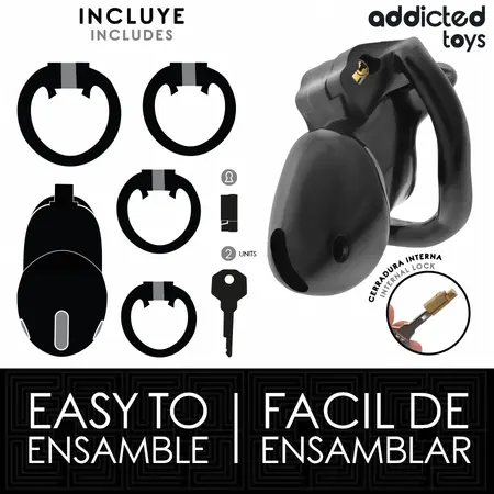 Addicted Toys Locked Midnight Cell Chastity System S 4.8 cm Black