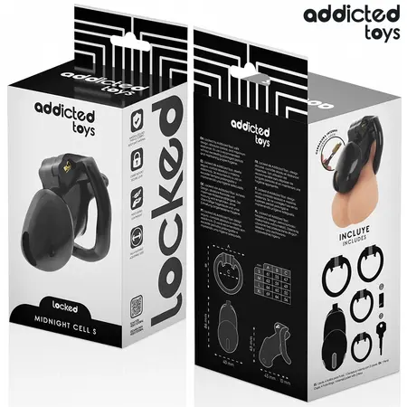 Addicted Toys Locked Midnight Cell Chastity System S 4.8 cm Black