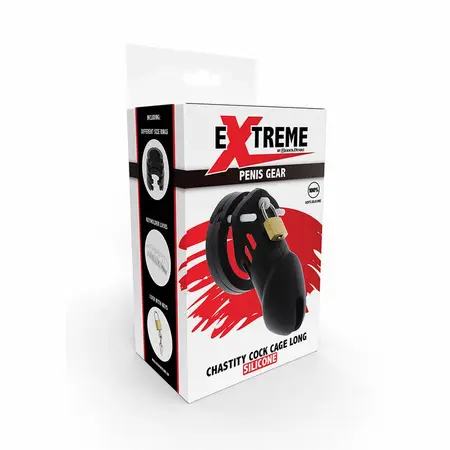 Hidden Desire Extreme Silicone Chastity System Size L Black 9cm