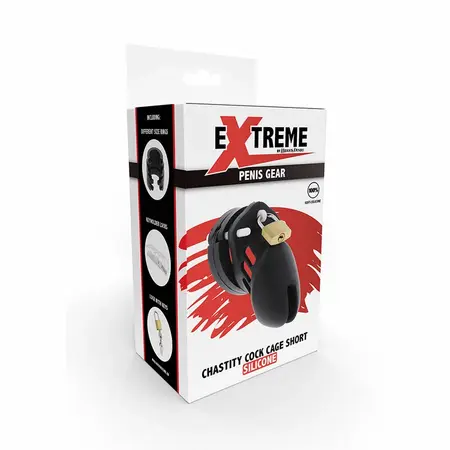 Extreme силиконова клетка за пенис, черна, S, 6,5 см