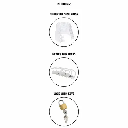 Hidden Desire Extreme Acrylic Adjustable Chastity System Clear 7.6 cm