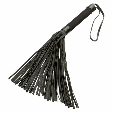 CalExotics Nocturnal Leather Flogger Black - Precision Handle & Soft Straps
