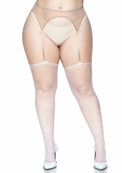 Brielle мрежести чорапи с кристали, черни, XL – модел 2