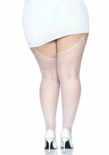 Brielle мрежести чорапи с кристали, черни, XL – модел 2