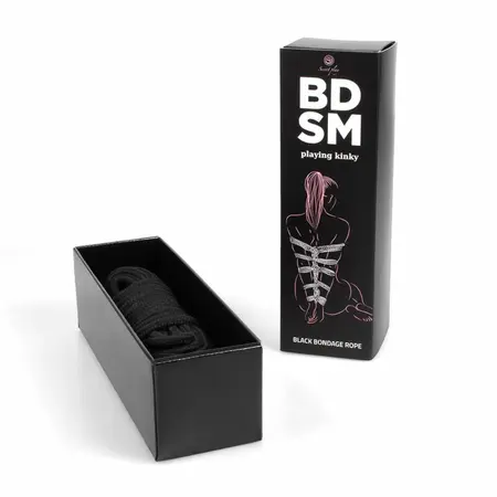 Secret Play Bondage Rope 10m Black - Durable Soft Cotton-Polyester