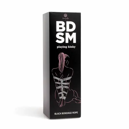 Secret Play Bondage Rope 10m Black - Durable Soft Cotton-Polyester