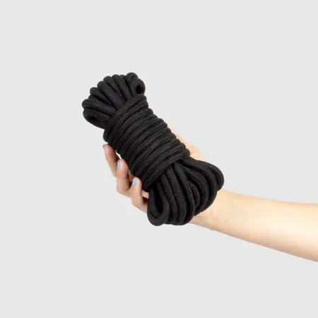 Secret Play Bondage Rope 10m Black - Durable Soft Cotton-Polyester